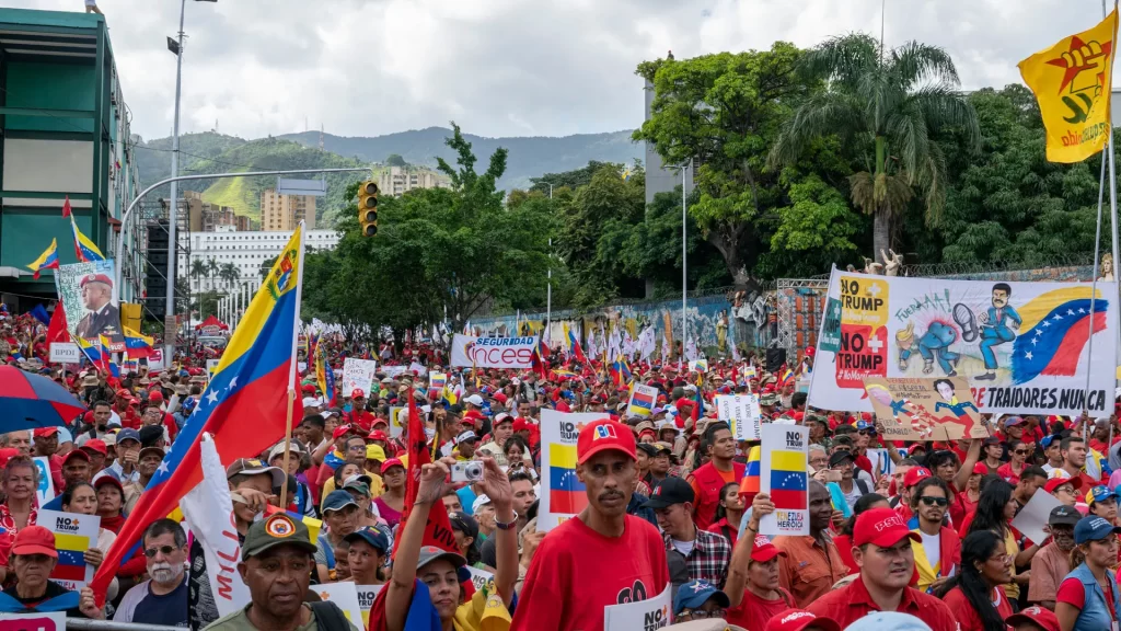 Venezuela protest US sanctions blockade